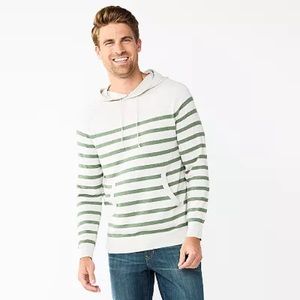 NWT Men’s hooded striped pullover